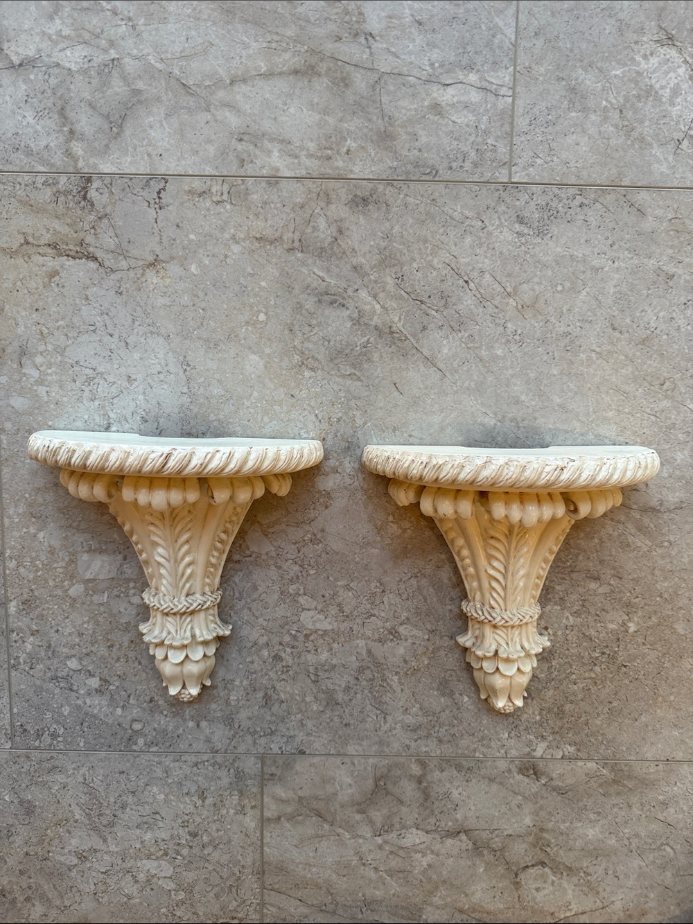 Vintage Resin Ornate  Corbel Shelf Set of 2